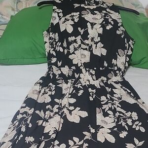 Nanette Lepore Black and White Floral Midi Dress